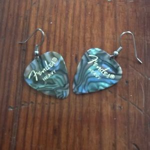 Retro Guitar Pic Earrings. One of a Kind!!!